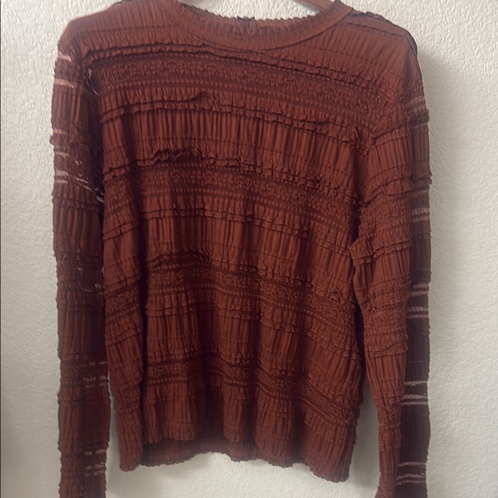 Brown Ribbed Hoodie with Sweatshirt Style